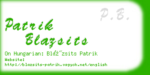 patrik blazsits business card